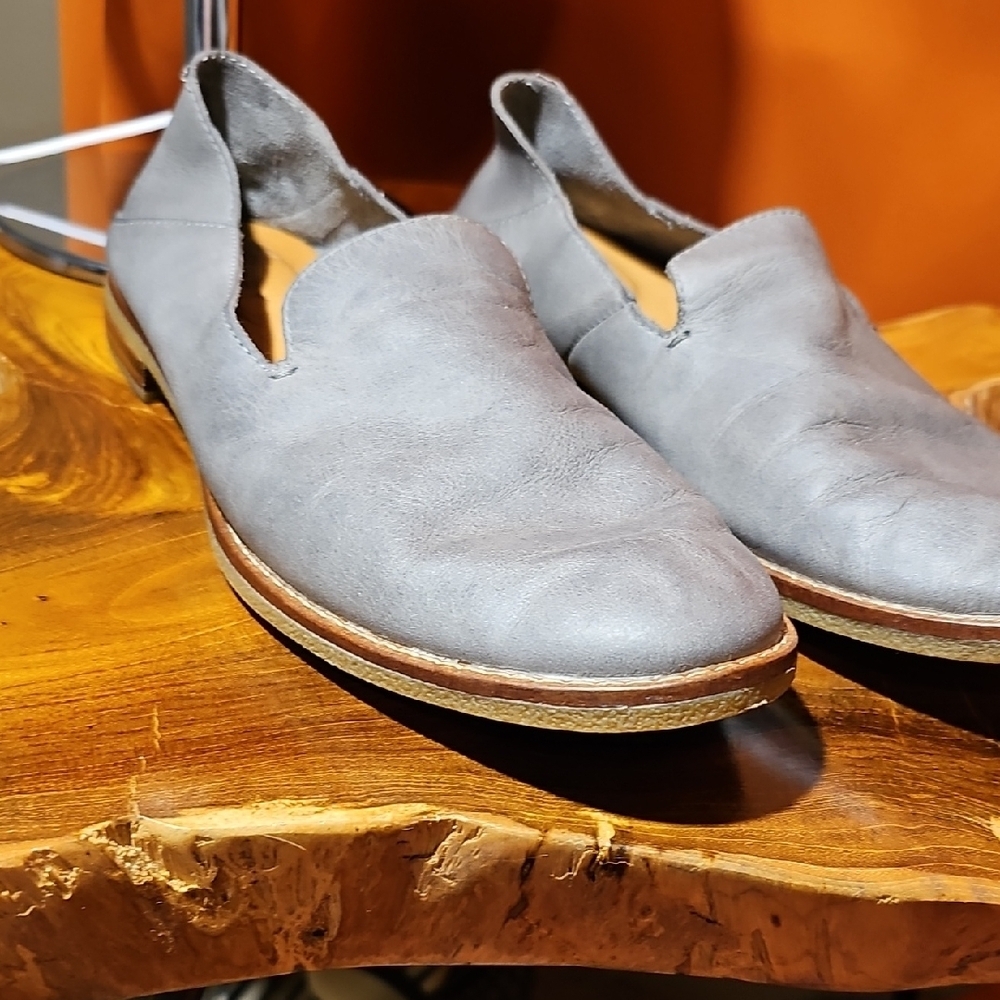 Sperry- Women's Leather Top-sider Gray Minimalist Slip-On Loafers Size 7.5